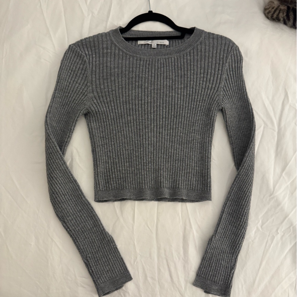 Lovers + Friends Charcoal Ribbed Sweater
